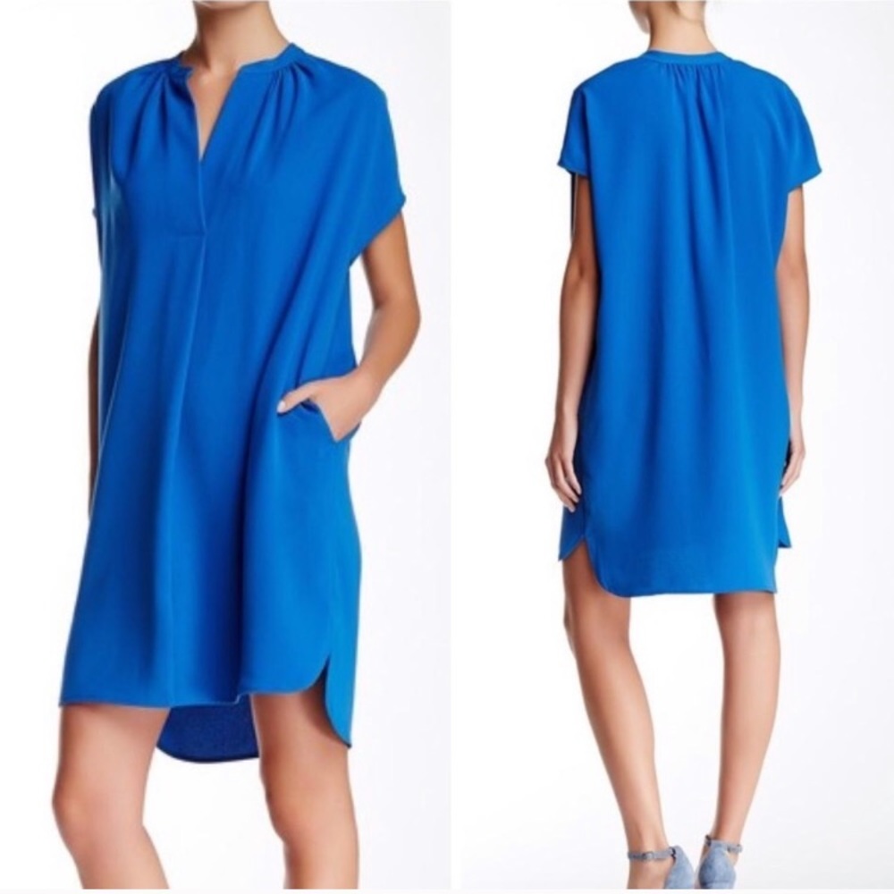 Vince | Blue Popover Poplin Dress Medium